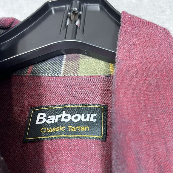 Barbour Classic Button Down Tartan Check Shirt Men’s Size Large Red Long Sleeve - Picture 9 of 14